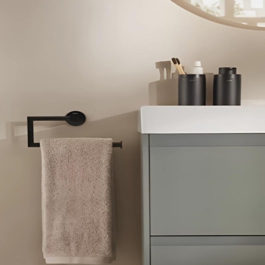 Toalheiro Anel Hotels Black Matte Roca - Imagem principal - a1f79277-ad7e-4fc0-852d-c1a9a1ba6493