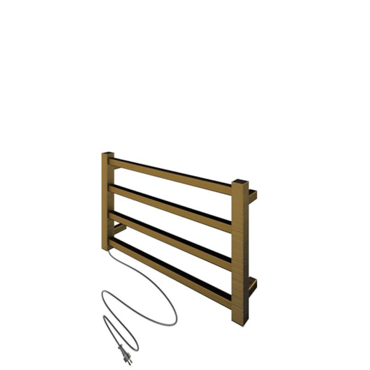 Toalheiro Aquecido Bivolt E Bilateral Square Ouro Escovado Thermo 45W - Imagem principal - ba199d1a-2781-4601-9cf0-a684aad62f78