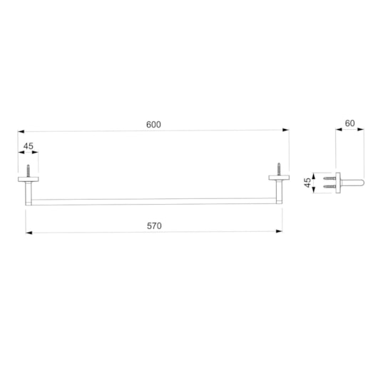 Toalheiro Cromado Up Celite 60cm - Imagem principal - c56f24e0-9b6f-4526-a5a2-5371064a0f3a