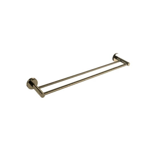 Toalheiro Duplo Kr667 Dourado Escovado  Kromma 55cm - Imagem principal - 7d2849d2-c26b-43c8-91da-bf88b293168b