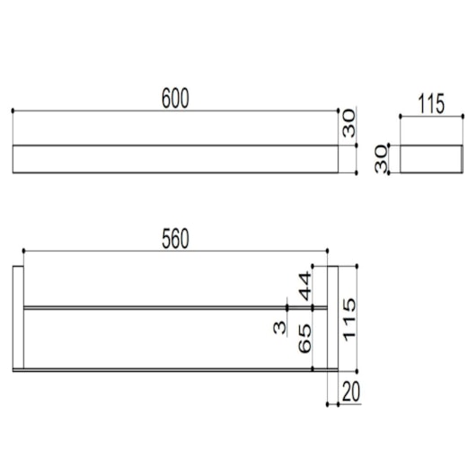Toalheiro Duplo Kr778 Dourado Kromma 60cm - Imagem principal - 4d567190-63ee-4f8f-9488-81e29a6e8fd1