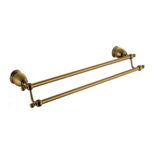 Toalheiro Duplo Rbace1114 Dourado Escovado Rubinettos 60cm - Imagem principal - 3c397fa0-05aa-4a25-bb44-7ca9f7d21475