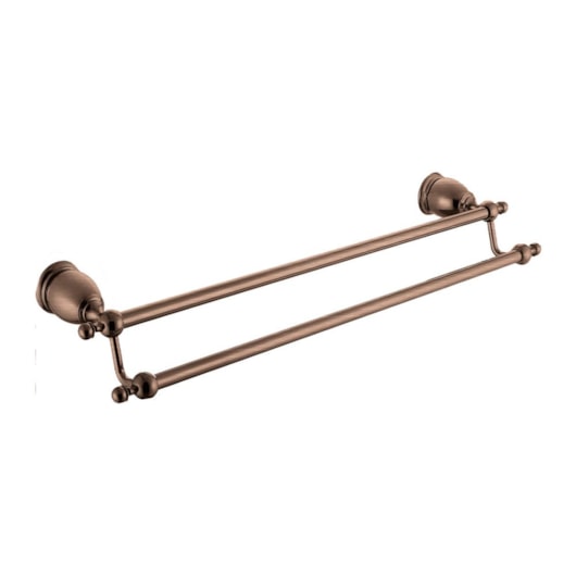 Toalheiro Duplo Rbace1114 Rose Gold Escovado Rubinettos 60cm - Imagem principal - f9a9e9e4-fee8-4de5-99c6-7af9f43a705f