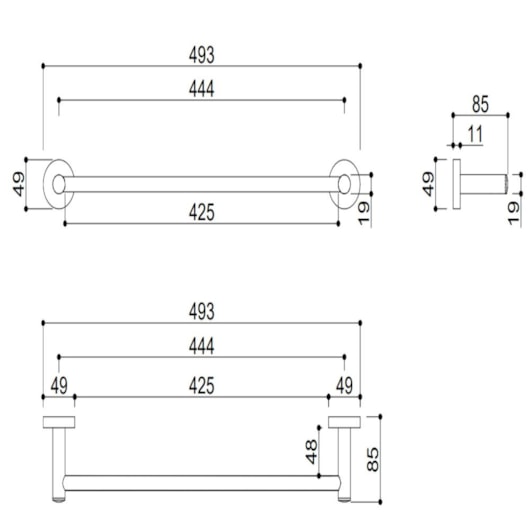 Toalheiro Kr665 Cromado Kromma 45cm - Imagem principal - cdc6c796-cacb-4133-b3aa-20c1d923da4a