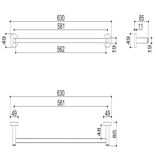 Toalheiro Kr666 Cromado Kromma 60cm - Imagem principal - e0c770a3-53cb-4396-87e3-e9064560b7d2
