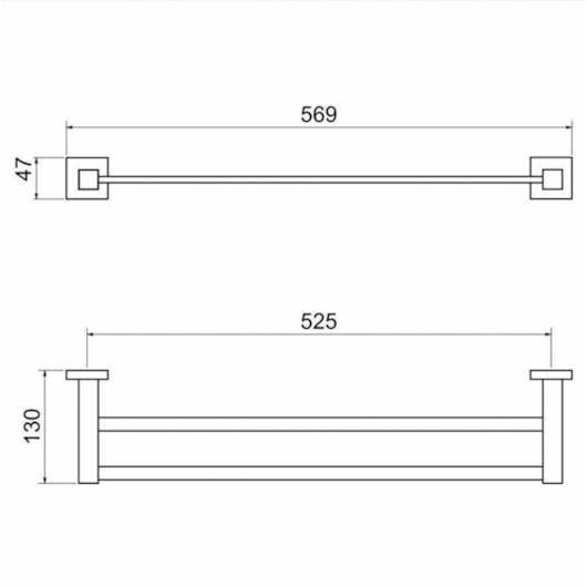 Toalheiro Linear Duplo C 34 Preto Matte Meber - Imagem principal - a06be99d-d03f-40fc-bac0-2288e57716a3