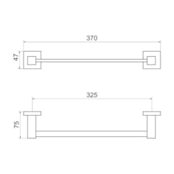 Toalheiro Linear Simples C 34 Preto Matte Meber