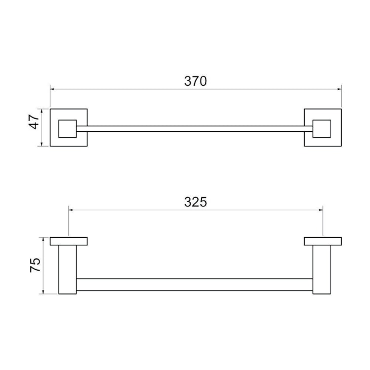 Toalheiro Linear Simples C 34 Preto Matte Meber