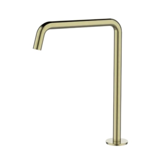 Torneira Bica Alta Anglo Reto Domus Ouro Escovado Lexxa 30cm - Imagem principal - a2798b24-c479-41b1-8a72-35b4f031345c