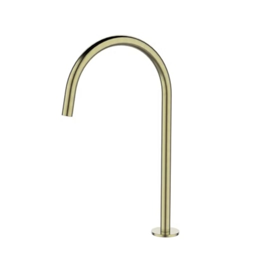 Torneira Bica Alta Curvada Linha Domus Ouro Escovado Lexxa 38 Cm - Imagem principal - 34784e34-5ee6-45a2-9a54-9fb658c4296d