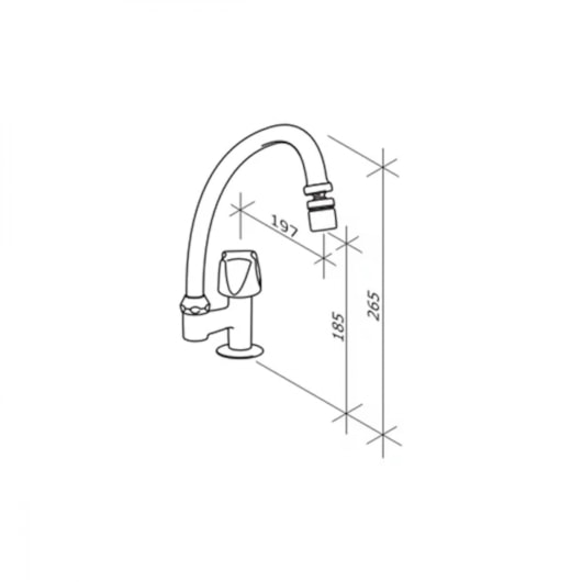 Torneira Com Saida Lateral De Mesa Para Cozinha Digital Line Cromado Fabrimar - Imagem principal - c67b6ec6-7ea6-4f94-bf77-8ede4f17af1e
