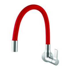 Torneira Cozinha Bica Móvel Parede 1187 Bm Cromado Vermelho Meber