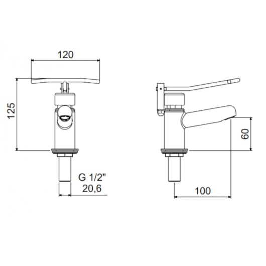Torneira De Acesibilidade Para Lavatório Automática Temporizada Balcão 10065 Com Alavanca Mebermatic Meber - Imagem principal - 59ead78f-9033-408c-988d-033e1491c1eb