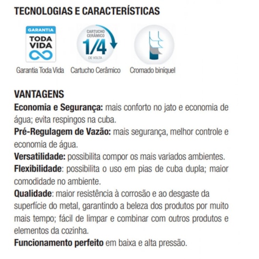 Torneira De Acessibilidade De Mesa Para Lavatório Com Alavanca Bica Alta Benefit Cromado Docol - Imagem principal - 380aa025-158c-4766-989e-6ca516574b52