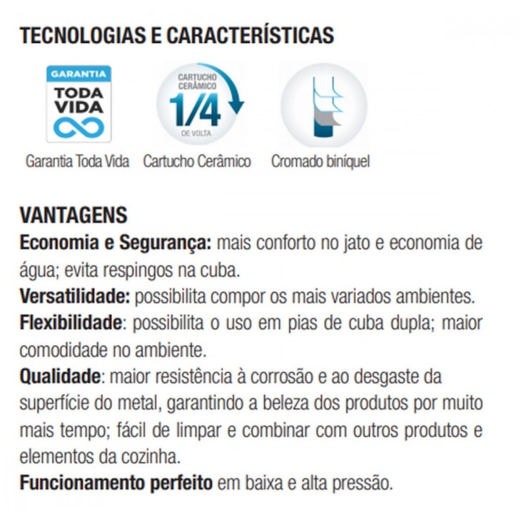 Torneira De Acessibilidade De Parede Para Lavatório Com Alavanca Bica Curta Benefit Cromado Docol 