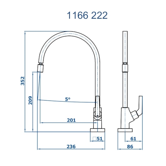 Torneira de Mesa Cromada Para Cozinha Bica Móvel 360° Arejador Articulável Bella Clássica 1166 C222 DN 15 1/2 Fani - Imagem principal - d397af1e-357d-415d-bd41-4e30690f6da4