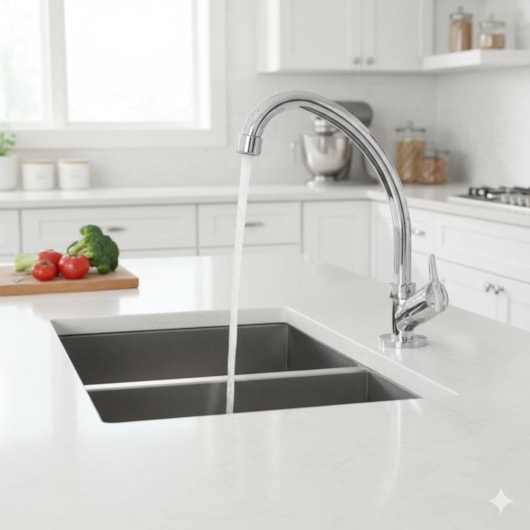 Torneira de Mesa p/Cozinha Bica Móvel Easy Cromado Romar - Imagem principal - 9f08044b-0b91-4ab1-998c-1a21d42a4559