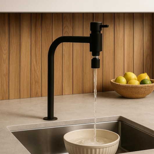Torneira de Mesa p/Cozinha c/ Bica Alta Bello Black Preto Fosco Romar - Imagem principal - fa9e5396-8c8a-4ca3-9720-8e74dc0dadda