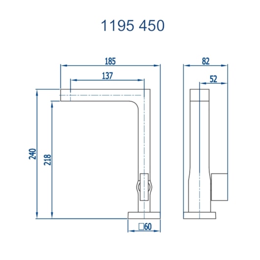 Torneira De Mesa Para Banheiro E Lavabo Horus 1195 C450 DN 15 1/2 Cromado Fani - Imagem principal - 45dbac40-a9a6-4543-95c5-efea495f855f