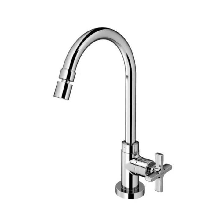 Torneira De Mesa Para Cozinha Bica Alta Nova Invicta Cromado Docol