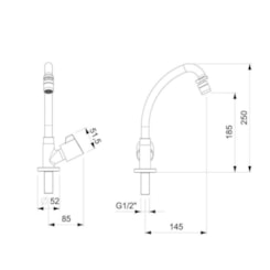 Torneira De Mesa Para Cozinha Bica Média Fit Cromado Celite