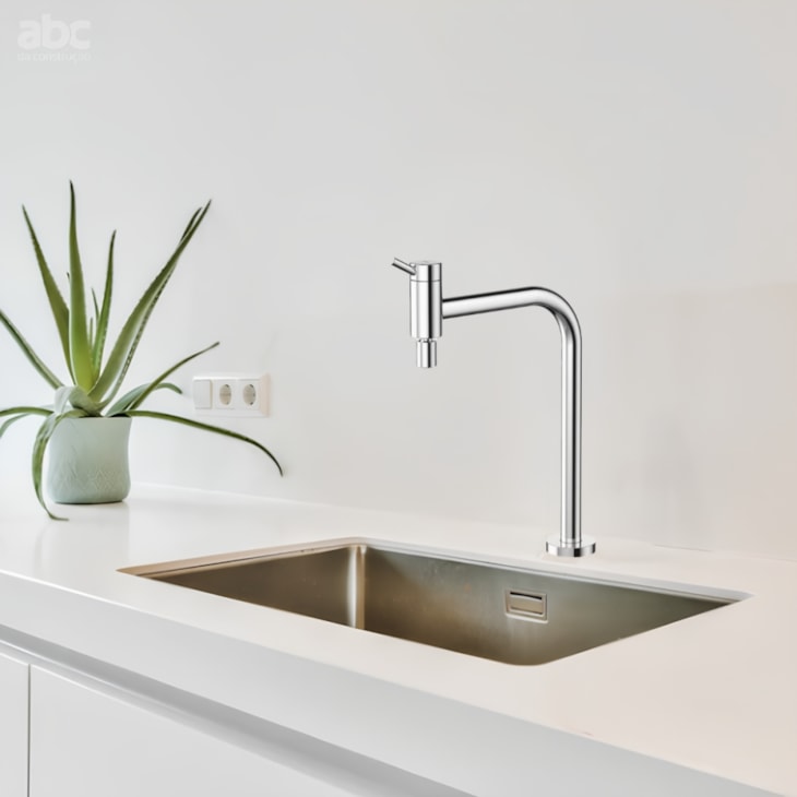 Torneira De Mesa Para Cozinha Bica Móvel 90° Cromado Lóggica Docol