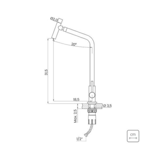 Torneira De Mesa Para Cozinha Versa Bica Articulada Cromado Tramontina - Imagem principal - 0c90e4e8-9117-4834-8a37-e0d527a6999f