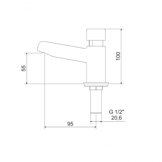Torneira de Mesa para Lavatorio Automatica Temporizada Mebermatic 10065 BL Meber - Imagem principal - 80b38c10-6453-4d3c-b255-a582bd045b80