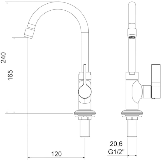 Torneira De Mesa Para Lavatório Bica Alta 1190 C36 Atria Cromado Meber - Imagem principal - 1b6455cc-8223-4c62-9e27-2cc6c2063dbb