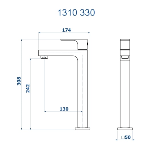 Torneira de Mesa para Lavatório Bica Alta Retta 1310 RV330 Rosso Vecchio DN 15 1/2