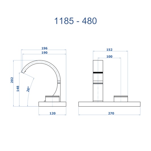Torneira De Mesa Para Lavatório Com Acionamento Lateral Elo Cromado Fani - Imagem principal - 25cc2e7d-51ef-42fe-bb92-b35185c43703