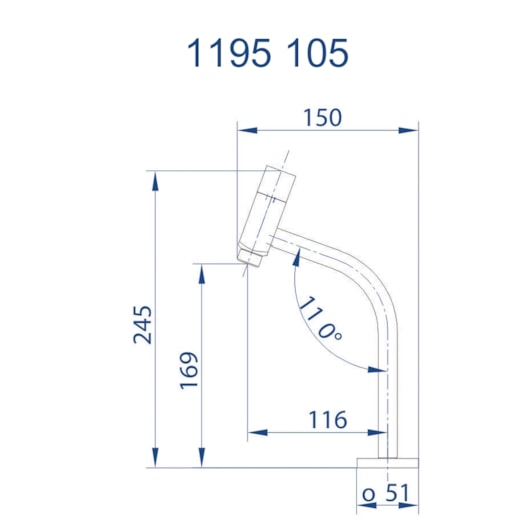 Torneira De Mesa Para Lavatorio Com Bica Alta 1195 1/2 Hera 105 Preto Fosco Fani - Imagem principal - 57605f44-b926-444c-85d9-3dce4d027262