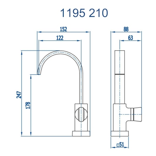 Torneira De Mesa Para Lavatorio Com Bica Alta 1195 1/2 Prima 210  Grafite Escovado Fani - Imagem principal - 2507d0a1-6293-4a74-a7a1-d8537c2d6df2
