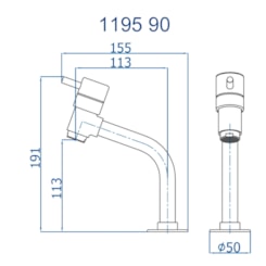 Torneira De Mesa Para Lavatorio Com Bica Baixa 1195 1/2 Eva 90 Preto Fosco Fani