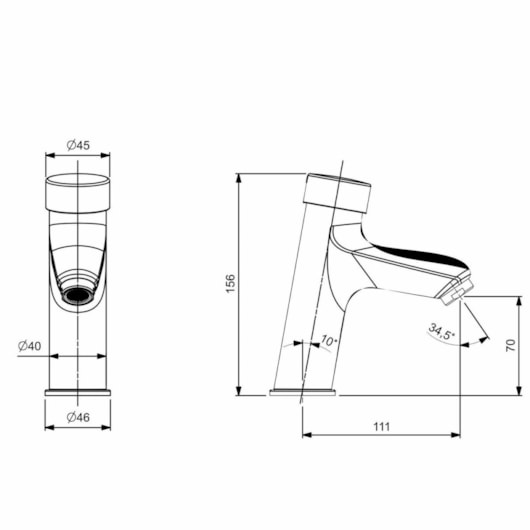 Torneira De Mesa Para Lavatório Com Bica Baixa F.auto Fluente Cromado Roca - Imagem principal - 3d886899-446f-4a62-b166-eaa7908f7cda