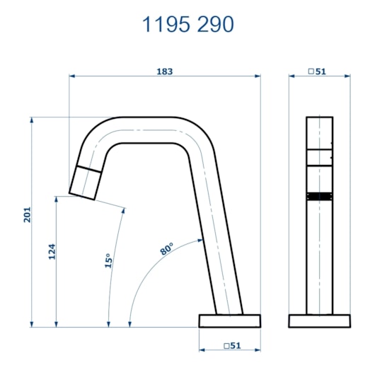 TORNEIRA DE MESA PARA LAVATÓRIO VIK 1195 C290 CROMADO FANI - Imagem principal - a55f523c-b220-4406-ba23-e423d12273fd