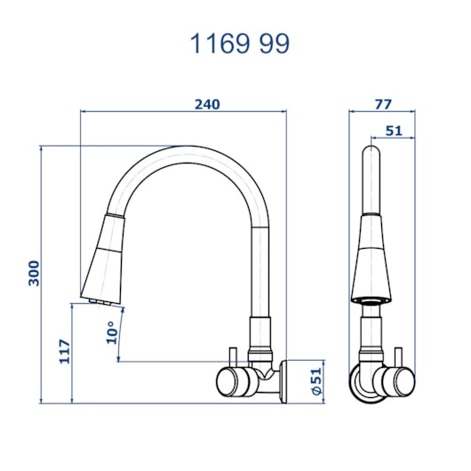 Torneira De Parede Com 2 Jatos Flex Preto Fosco Fani - Imagem principal - 33ec35b4-c845-4eaf-8c65-062a1aa97c5d