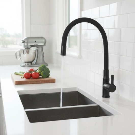 Torneira de Parede p/Cozinha Bica Móvel Colorflex All Black Easy Romar - Imagem principal - d504b0a5-463b-4a56-a418-ecc83f41a1cf