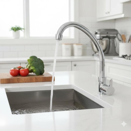 Torneira de  Parede p/Cozinha Bica Móvel Easy Cromado Romar - Imagem principal - 6d138141-515d-42ce-9222-457559995d4a