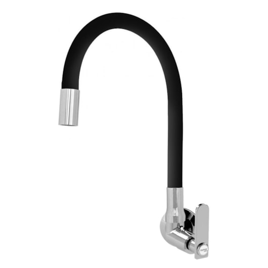 Torneira de Parede p/Cozinha Bica Móvel Pratic Black Cromado Romar - Imagem principal - 9b9b6900-dec0-4bff-bb56-aa5271d056c6