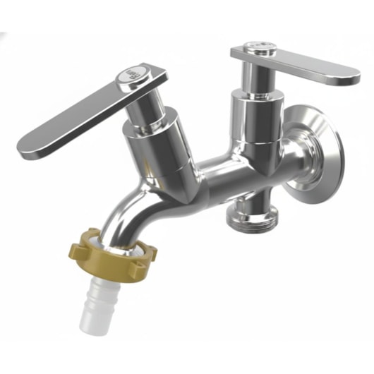 Torneira de Parede p/Maquina Pratic Cromada DN15 DN20 Romar - Imagem principal - dd4db2f4-ecf8-45f0-b014-9958840e879a