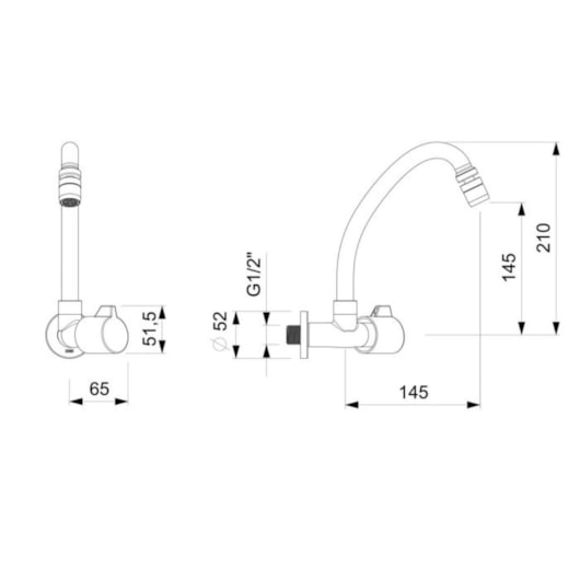 Torneira De Parede Para Cozinha Bica Média Fit Cromado Celite - Imagem principal - ace6b621-4bd8-46ca-b55f-e82dd2b901df