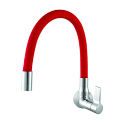 Torneira De Parede Para Cozinha Bica Móvel C36 1187 Atria Cromado/Vermelho Meber