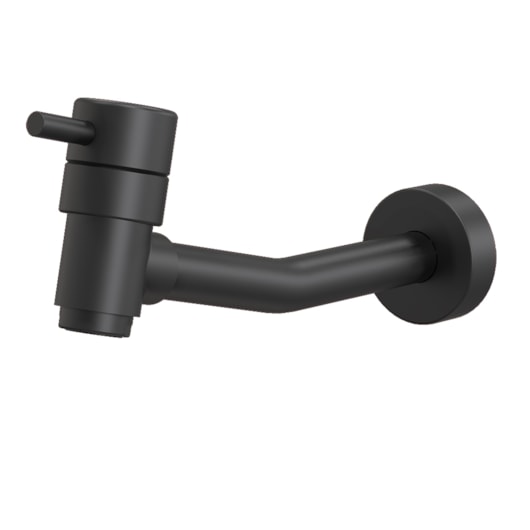 Torneira de Parede Preto Fosco para Banheiro e Lavabo Eva 1199 BK90 DN 15 1/2