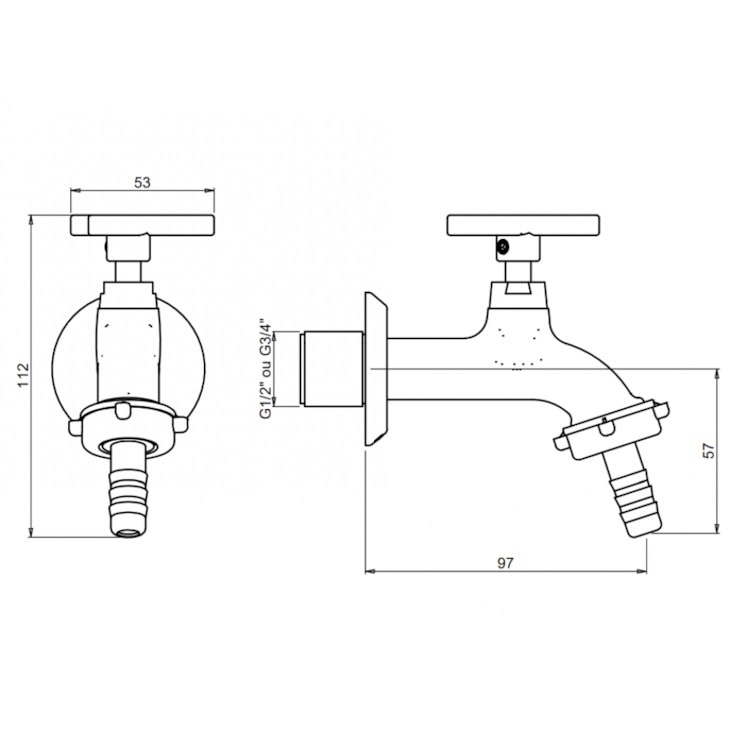 Torneira Jardim Parede C15 Meber