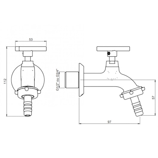 Torneira Jardim Parede C15 Meber - Imagem principal - b55f34d7-0b9f-46ba-aa14-d0aac6eb618b