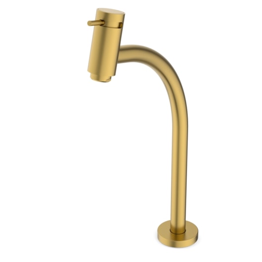 Torneira Lavatório Basic Mesa Bica Alta Matte Gold Roca - Imagem principal - 28427d02-657e-4691-86c5-81b3e61a953d