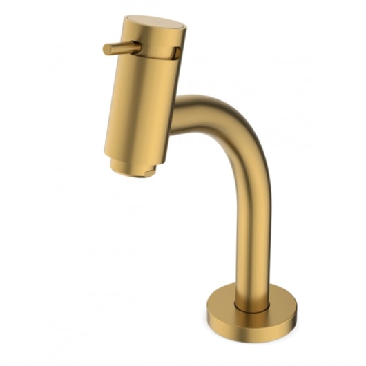Torneira Lavatório Basic Mesa Bica Baixa Gold Matte Roca - Imagem principal - 45de815b-8f1a-4d31-8212-e71ef86d2d64