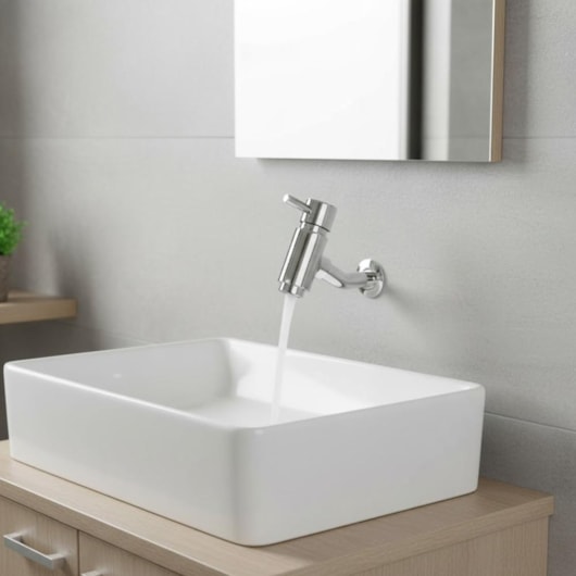 Torneira Longa de Parede para Lavatório Bello Cromada Romar - Imagem principal - 899c9372-967b-49f7-8eb5-6c6c42d9119a