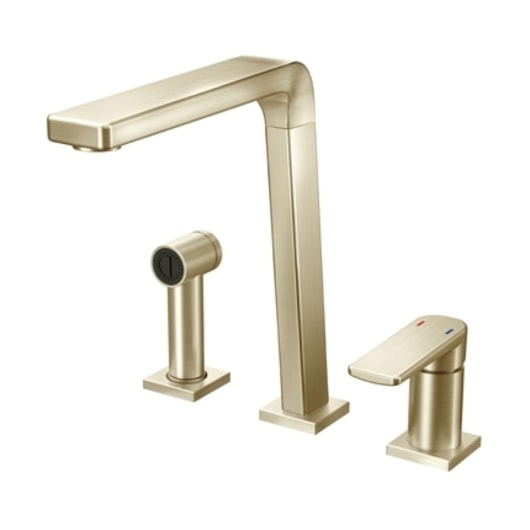 Torneira Misturador Monocomando Para Cozinha Com Ducha Bistrô Ouro Polido Docol - Imagem principal - 52050d71-048d-4c68-87ea-5331fd307327